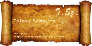 Tolnay Szabolcs névjegykártya